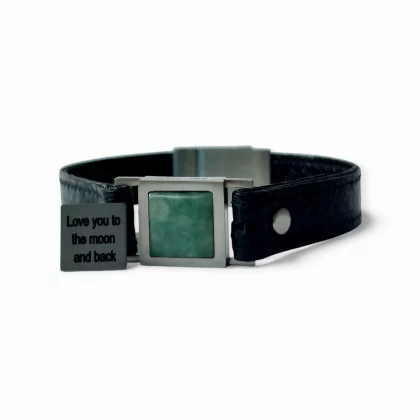 Men’s Green Aventurine bracelet with engraving – Core of Harmony by Jewel Cocktail